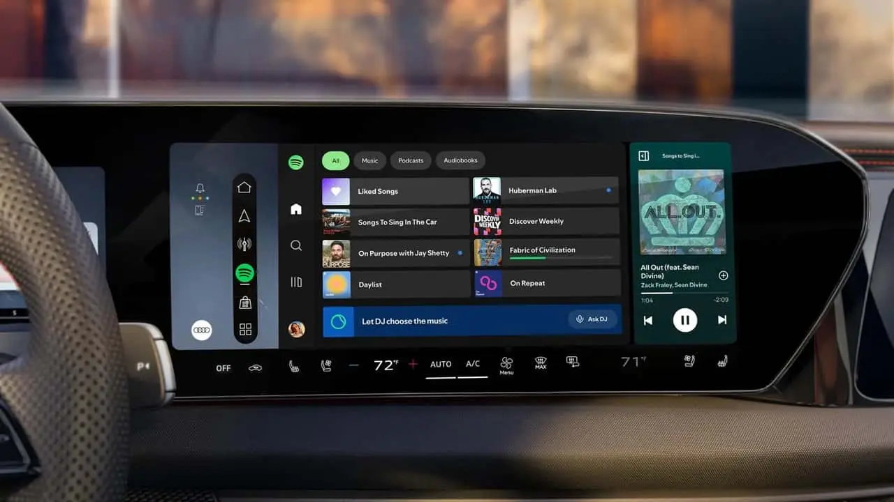 Spotify intră nativ în mașini: primul pas pe Audi electrice